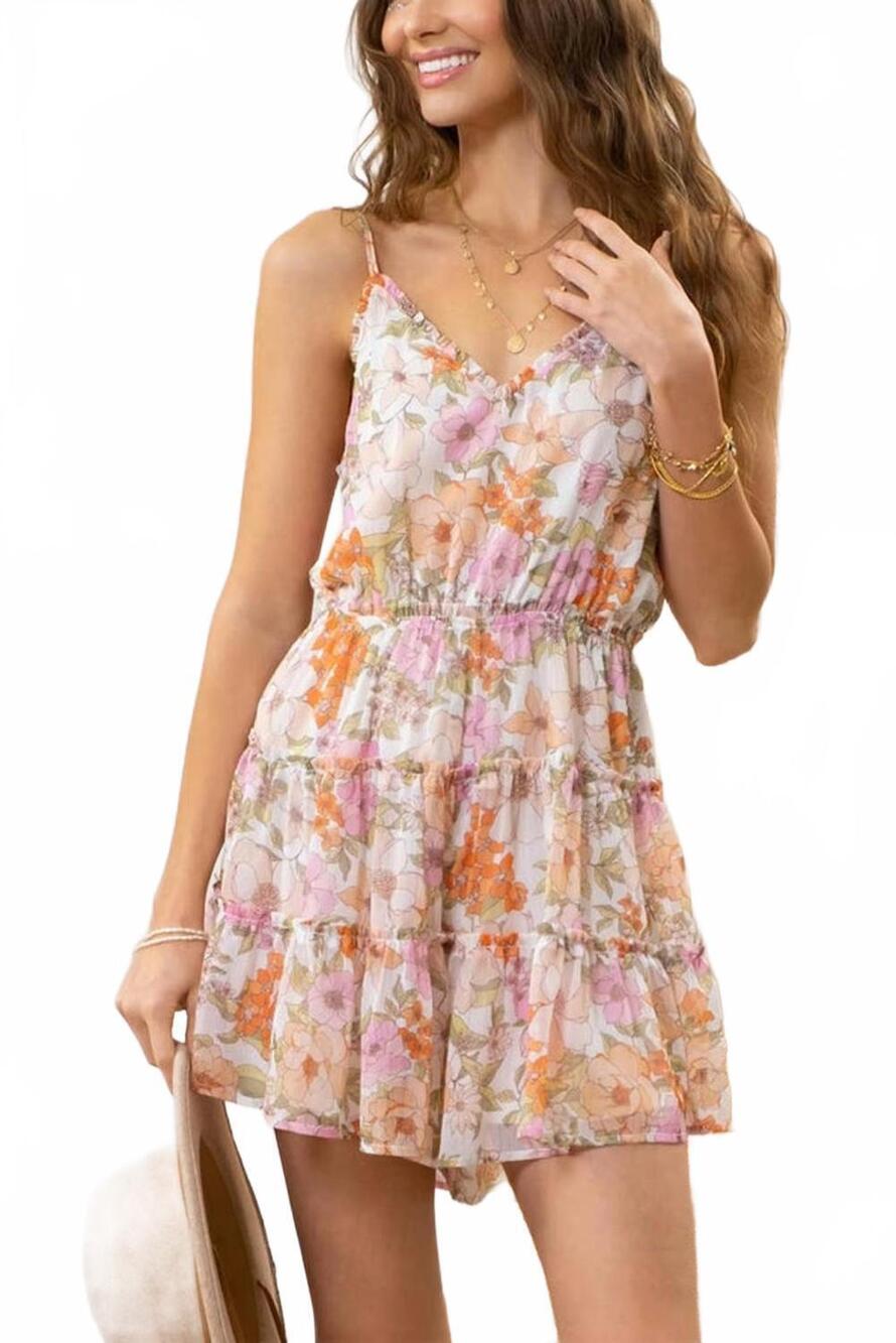 NEW BLU PEPPER pepper romper in floral pink